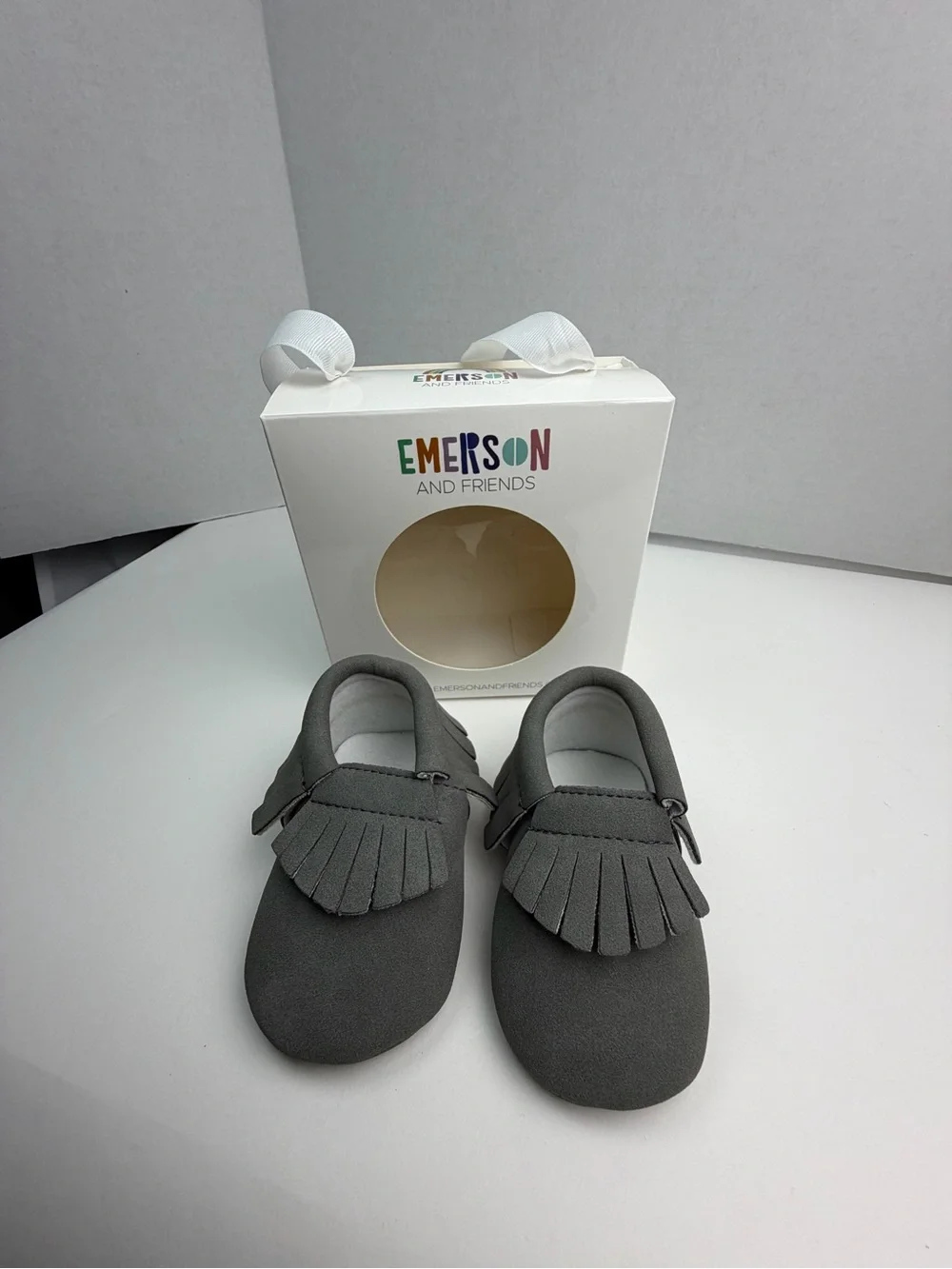 BNIB Emerson & Friends Baby  Moccasins Grey 3-6 Months
